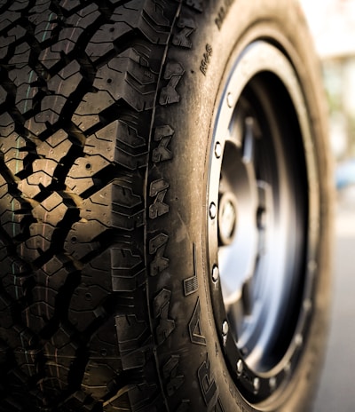black and silver car wheel
